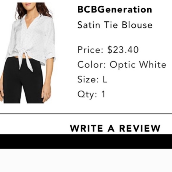 BCBGeneration front tie polka dot blouse in size L - Picture 1 of 2